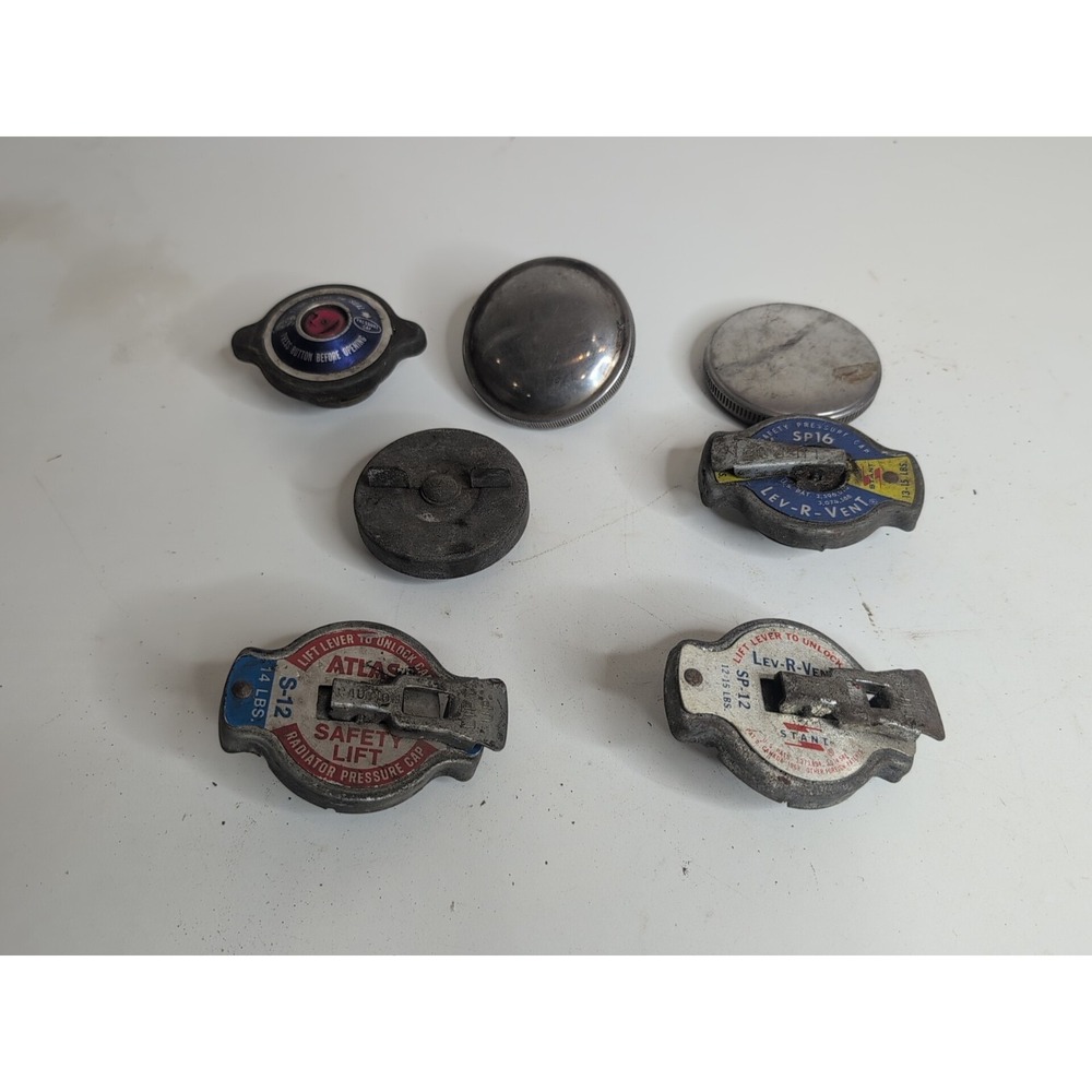 Vintage Mixed Lot Of Gas And Radiator Caps Atlas Lev-R-Vent Gates More